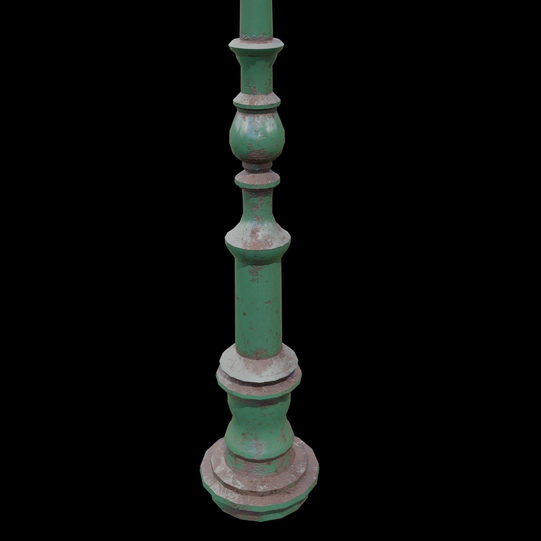 Parisian Style Lamppost 3D model Low-poly 3D model_8