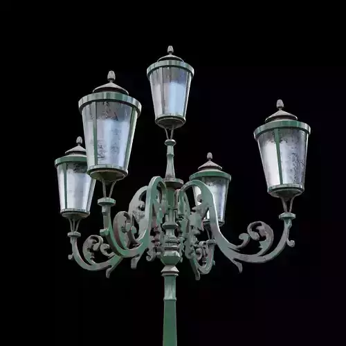 Parisian Style Lamppost 3D model