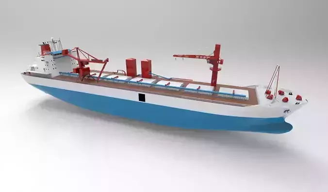 Cargo ship blue