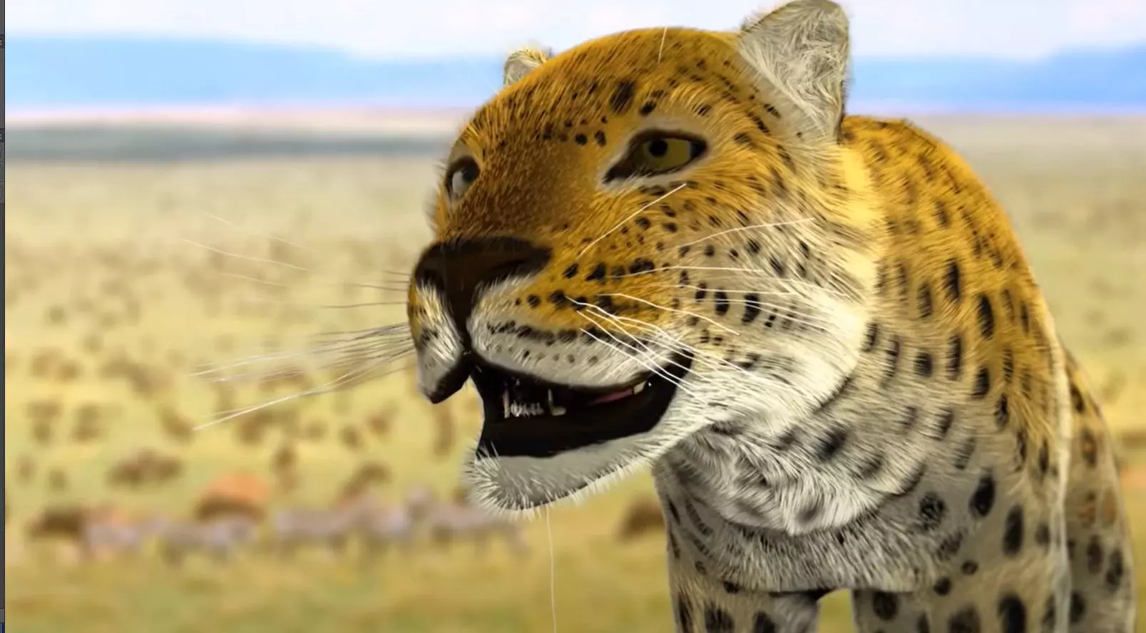 Leopard in wild 3D model_0