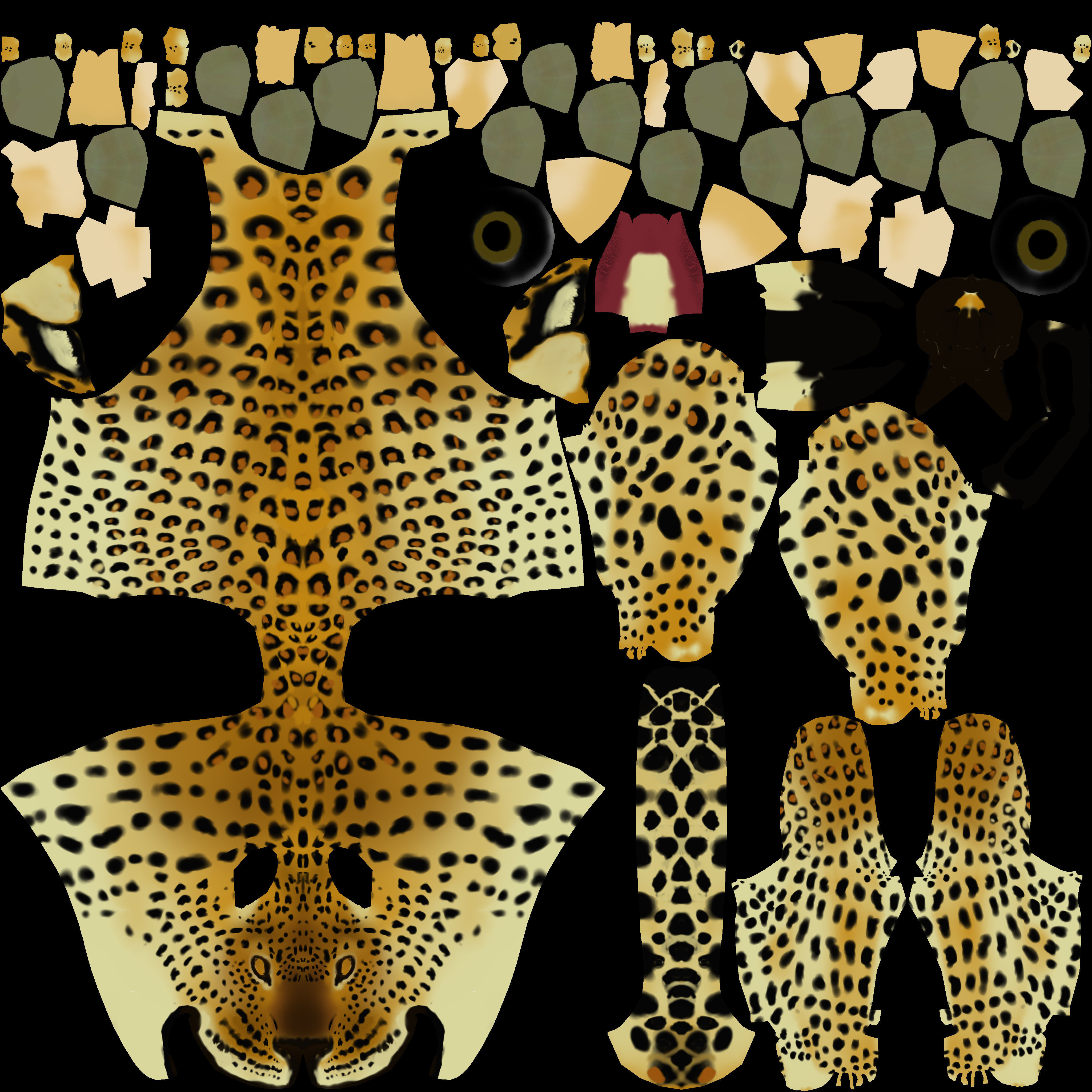 Leopard in wild 3D model_6