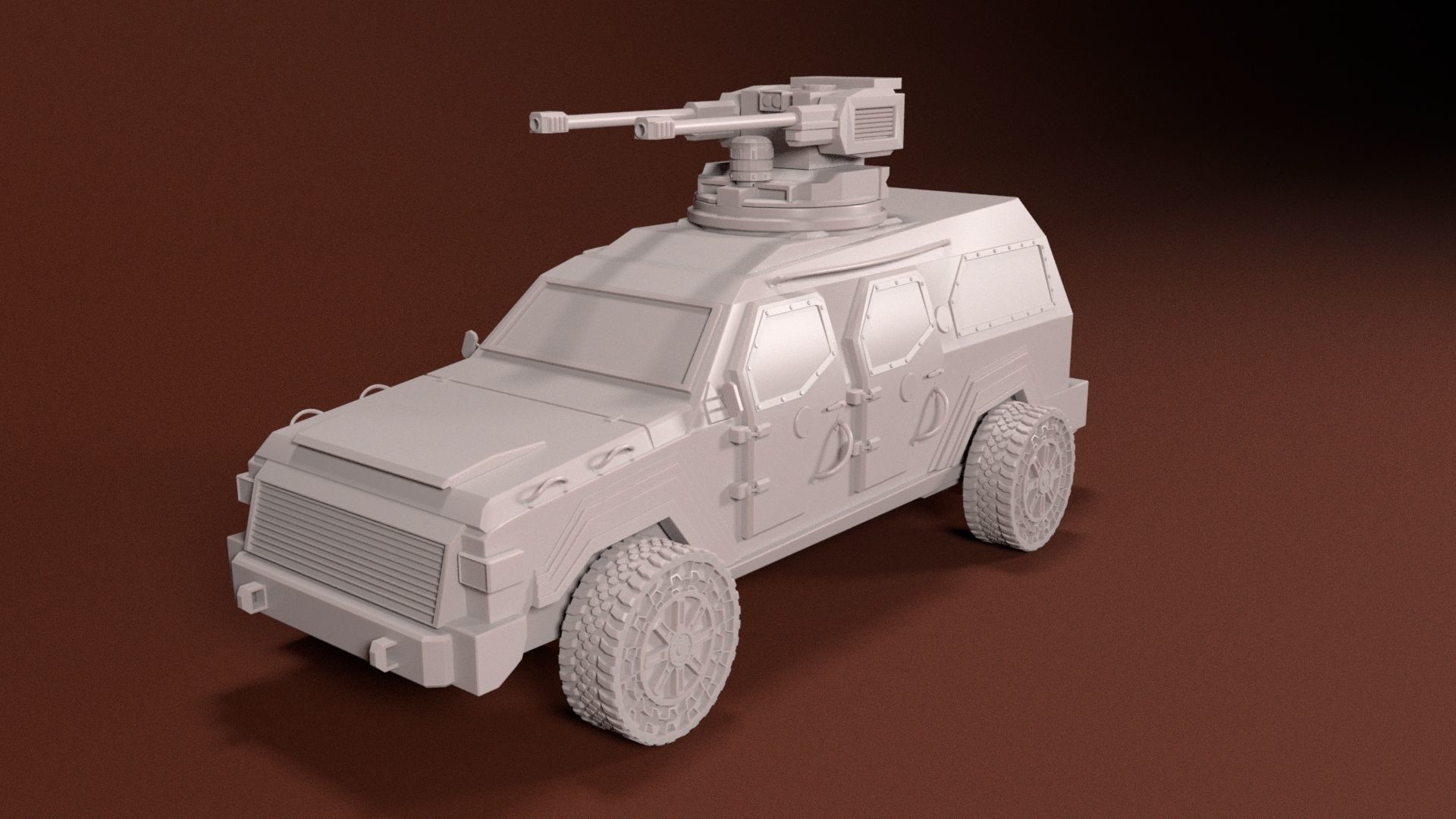 28mm Armored Car - Bison 3D print model_2