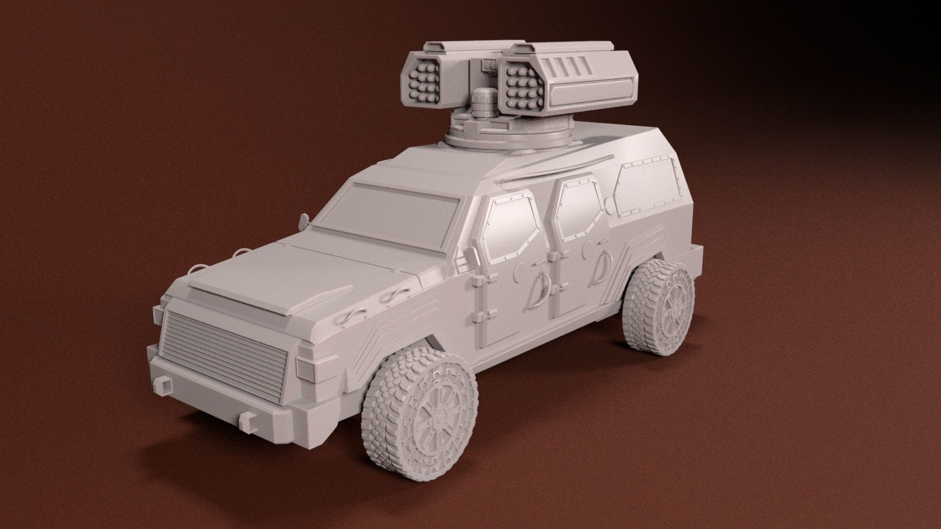 28mm Armored Car - Bison 3D print model_3