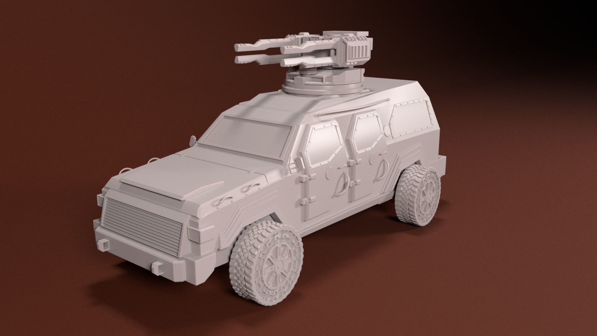 28mm Armored Car - Bison 3D print model_4