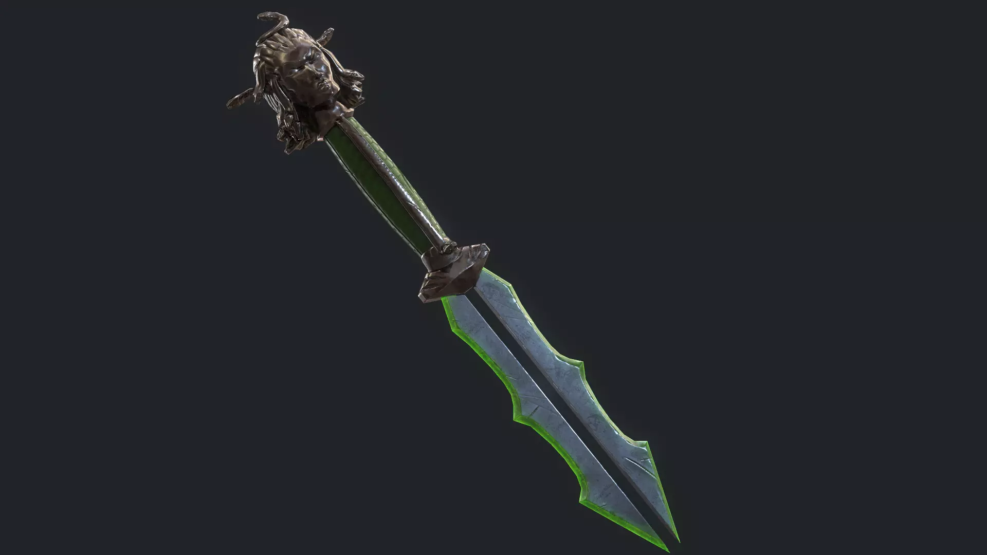 Fantasy Stylish- Dagger of Medusa Low-poly 3D model_0