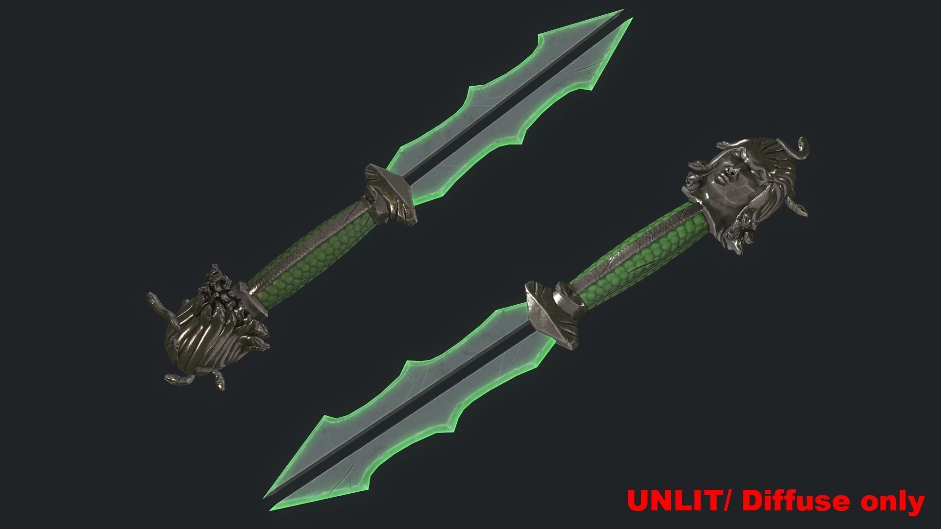 Fantasy Stylish- Dagger of Medusa Low-poly 3D model_1