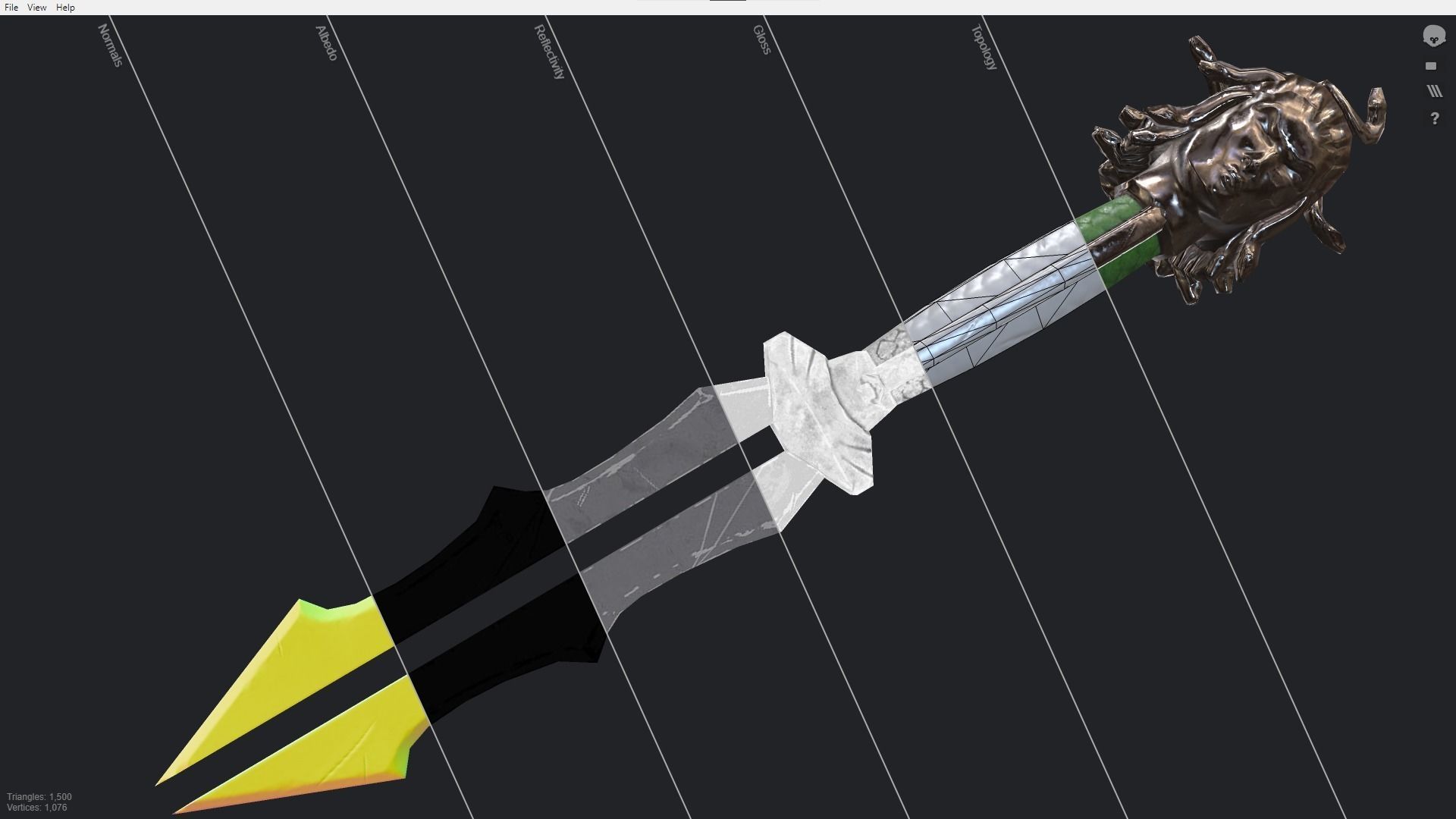 Fantasy Stylish- Dagger of Medusa Low-poly 3D model_5