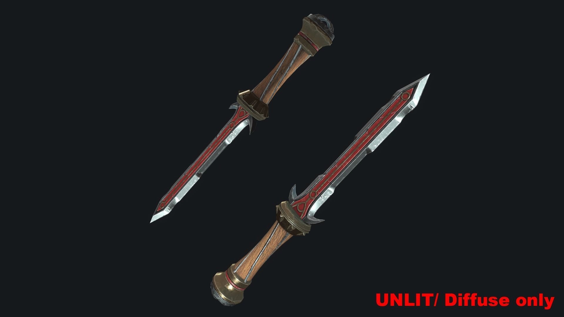 Fantasy Stylish- Dagger of Rave Low-poly 3D model_1