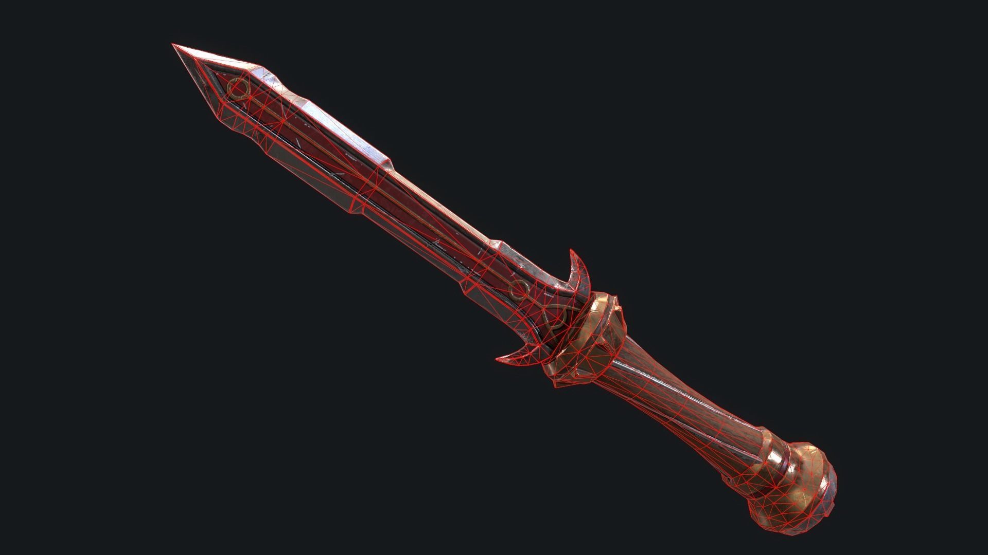 Fantasy Stylish- Dagger of Rave Low-poly 3D model_2