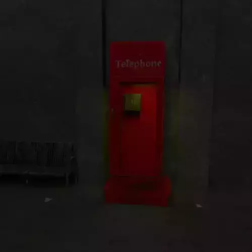 Telephone cabinet Low-poly 3D model