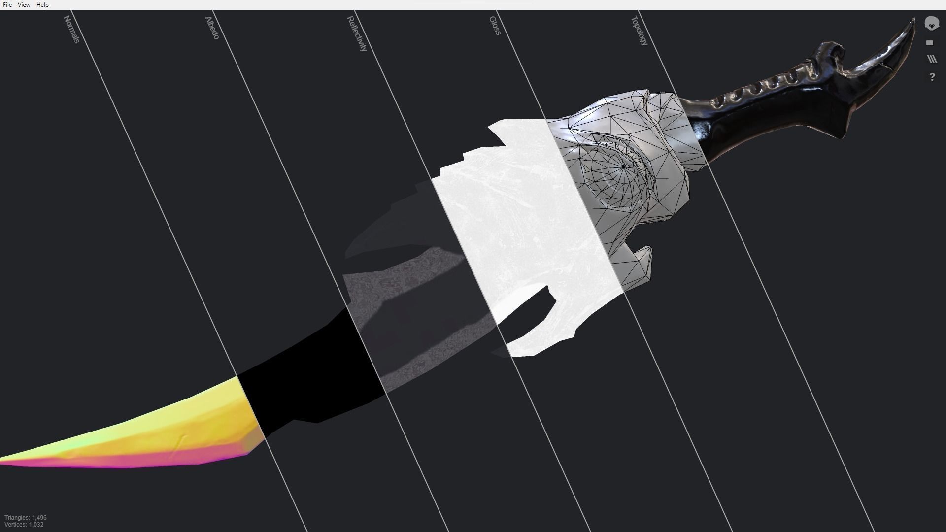 Fantasy Stylish- Dagger of Silence Low-poly 3D model_6