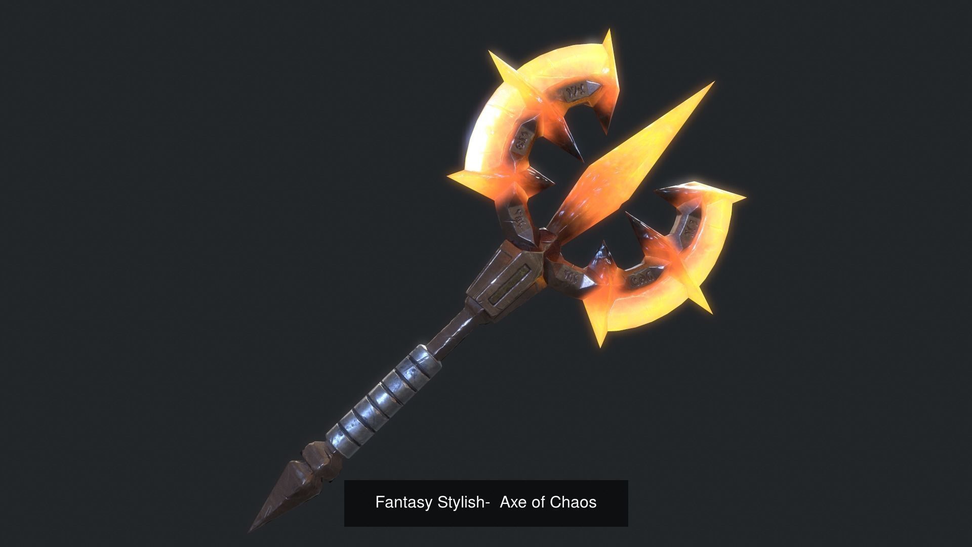 Low poly Fantasy Stylish Axe Bundle 3D Model Collection_1