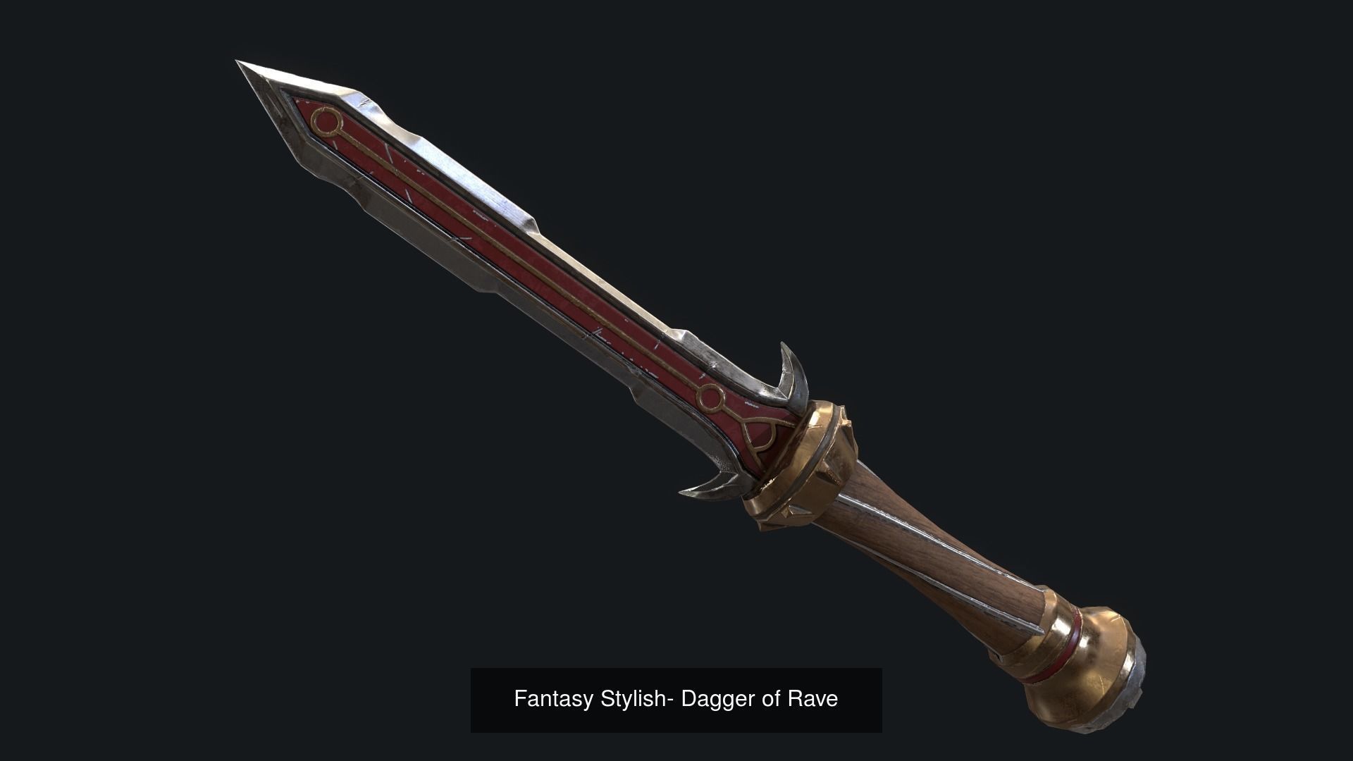 Low poly Fantasy Stylish Dagger Bundle 3D Model Collection_5
