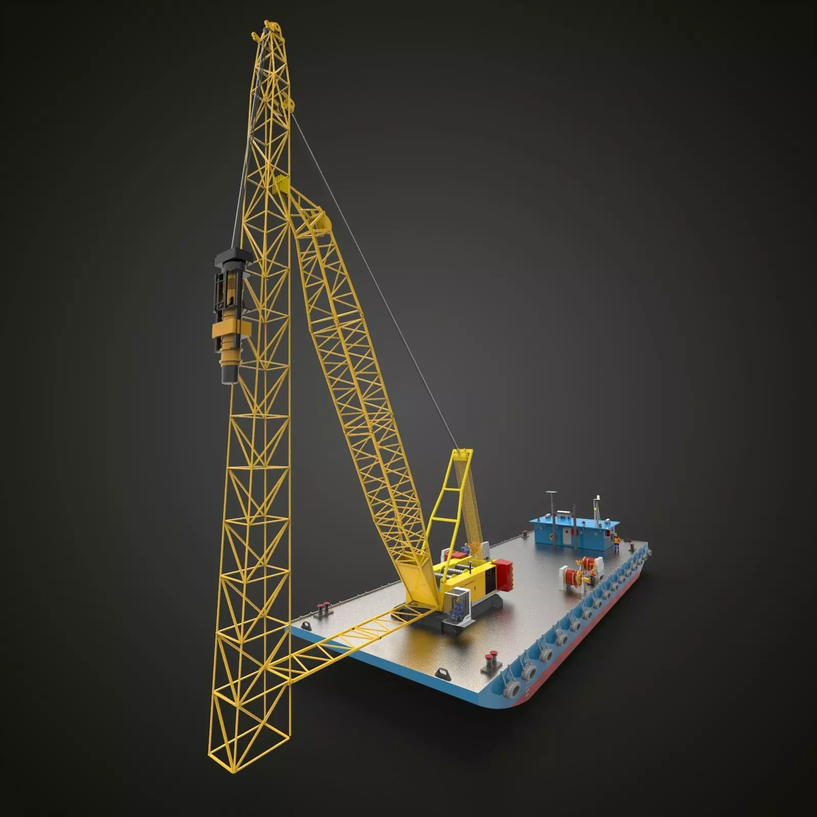 Barge Crane 3D model
