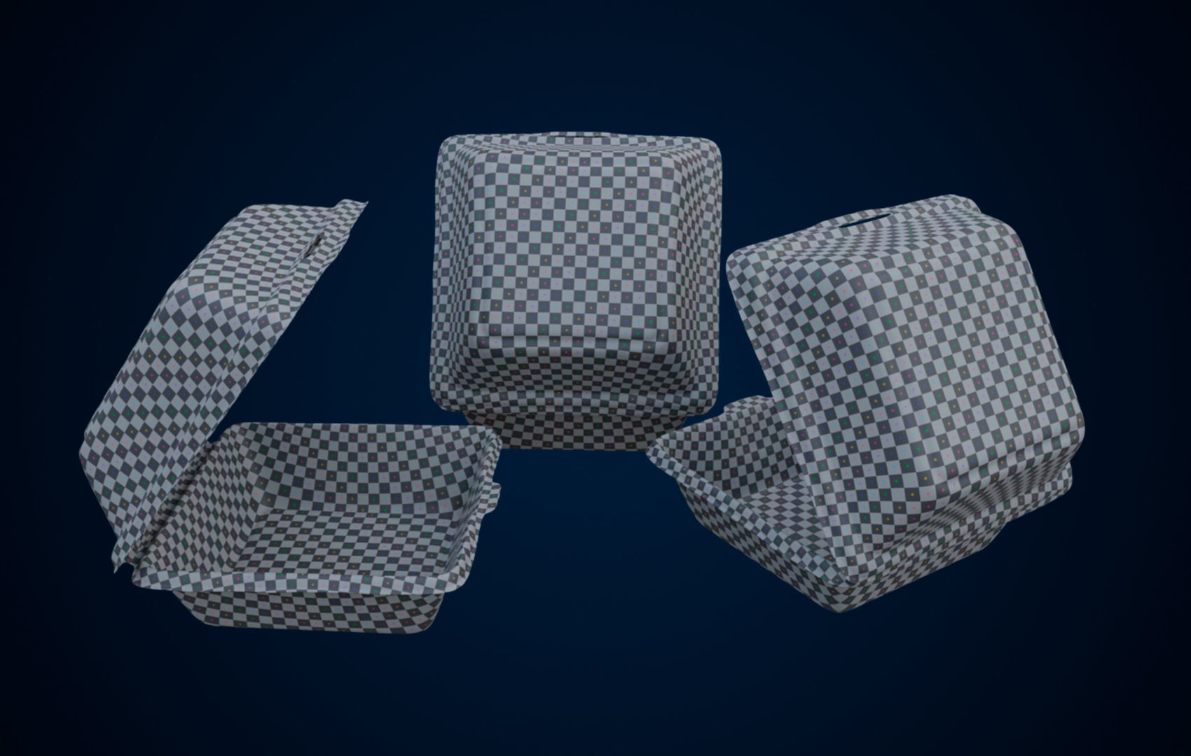 Disposable - Food Styrofoam Container 3D model_21