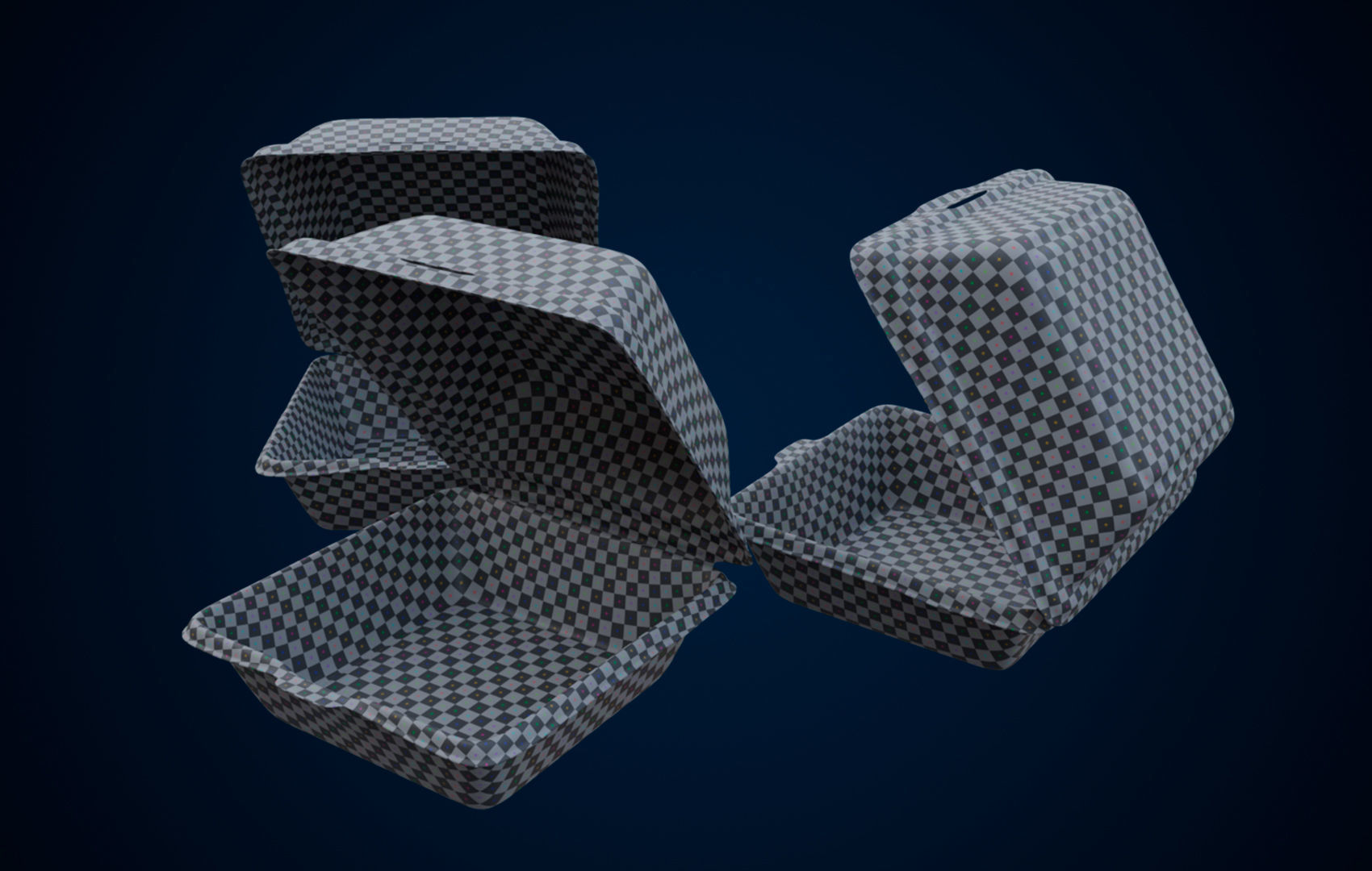 Disposable - Food Styrofoam Container 3D model_15