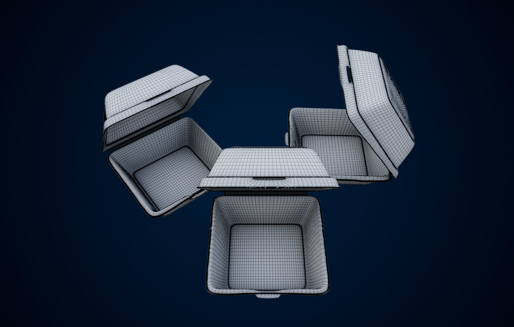 Disposable - Food Styrofoam Container 3D model_27