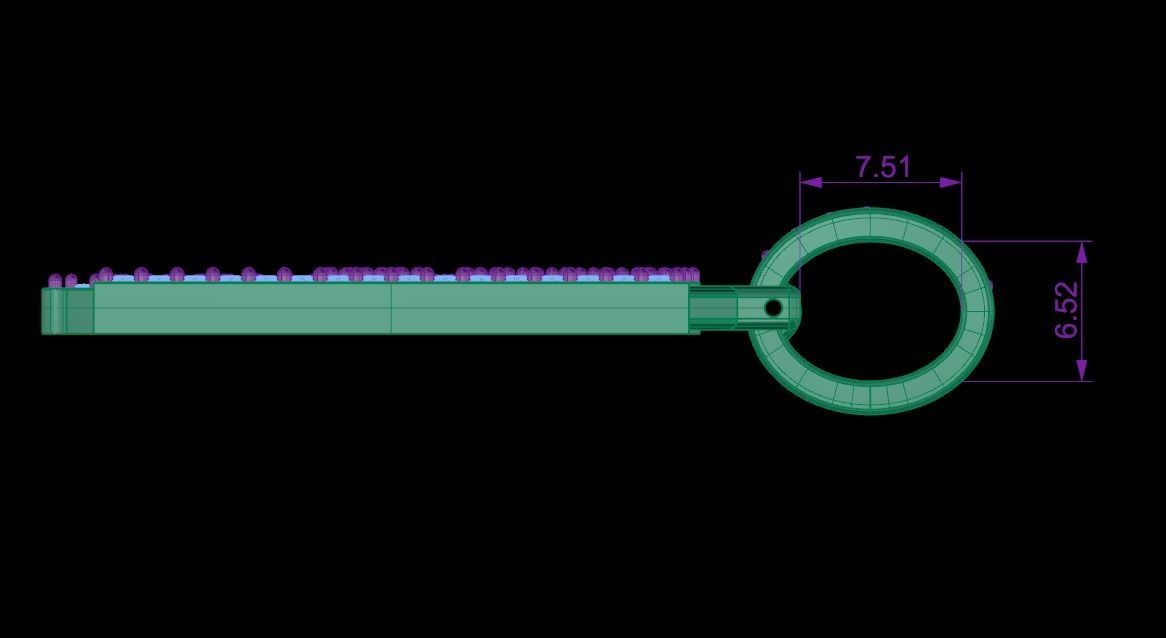 H Knife Pendant V2 3D print model_3
