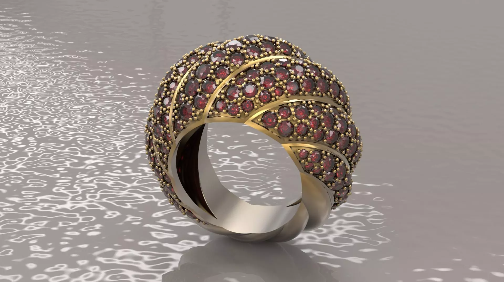 BIG RING WITH GEMS 3D print model