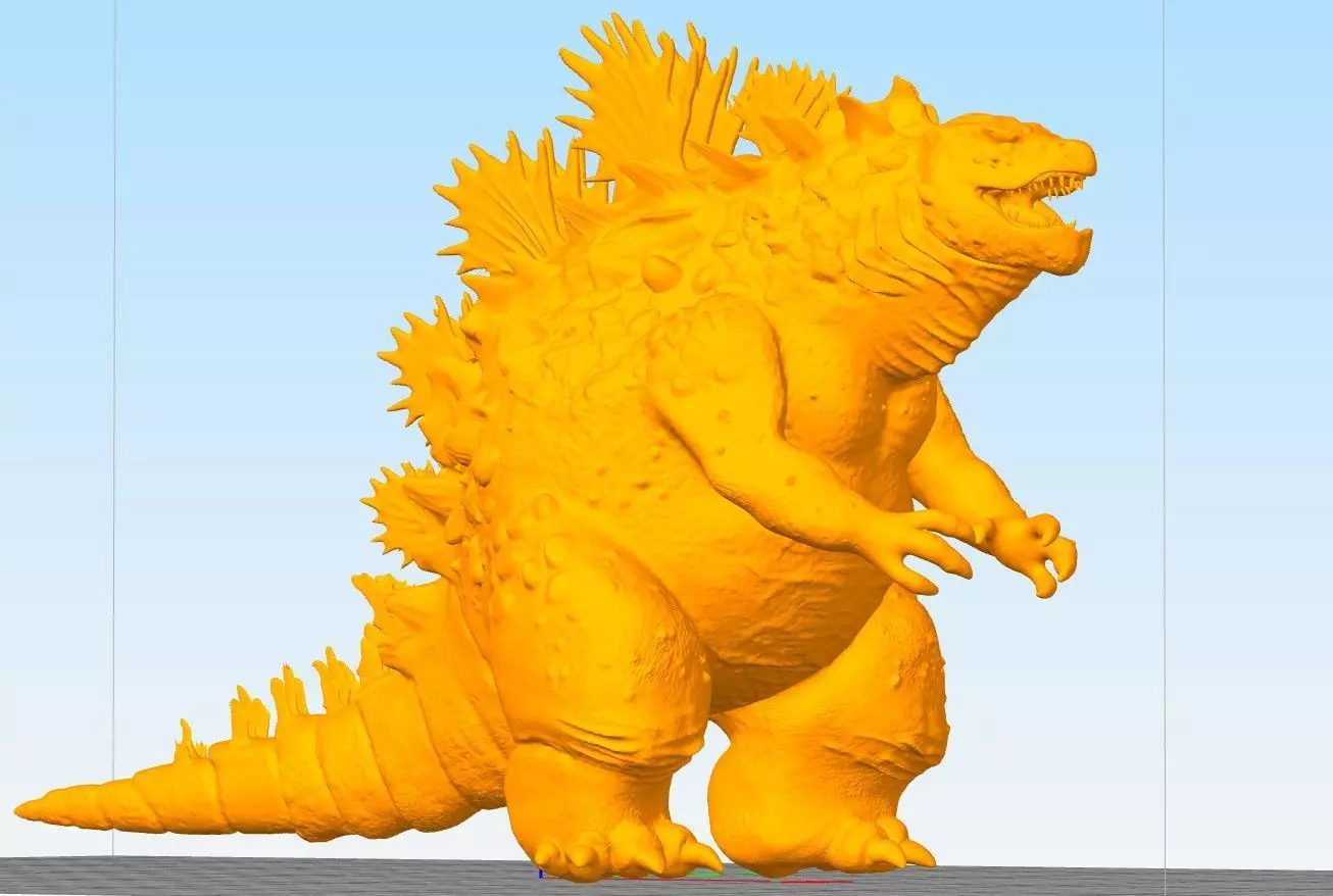 Godzilla statue 3D print model_0