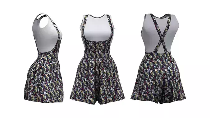 Floral Shorts Overall Outfit