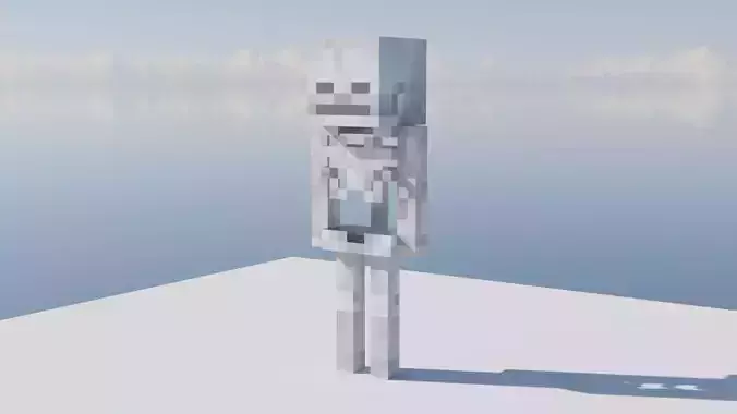 Skeleton minecraft Low-poly 3D model