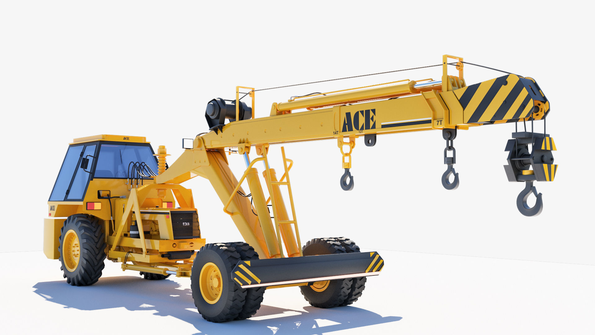 HYDRAULIC MOBILE CRANE -3D Model 3D model 3D model_6