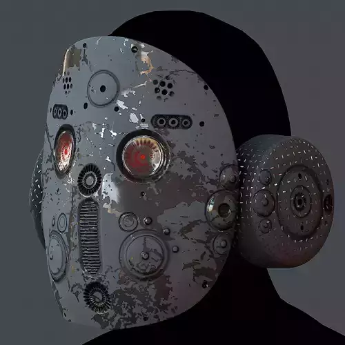 Gas mask helmet 3d model scifi Low-poly