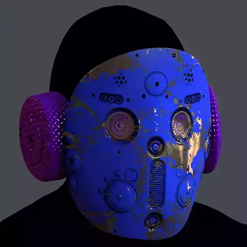 Gas mask helmet 3d model scifi Low-poly
