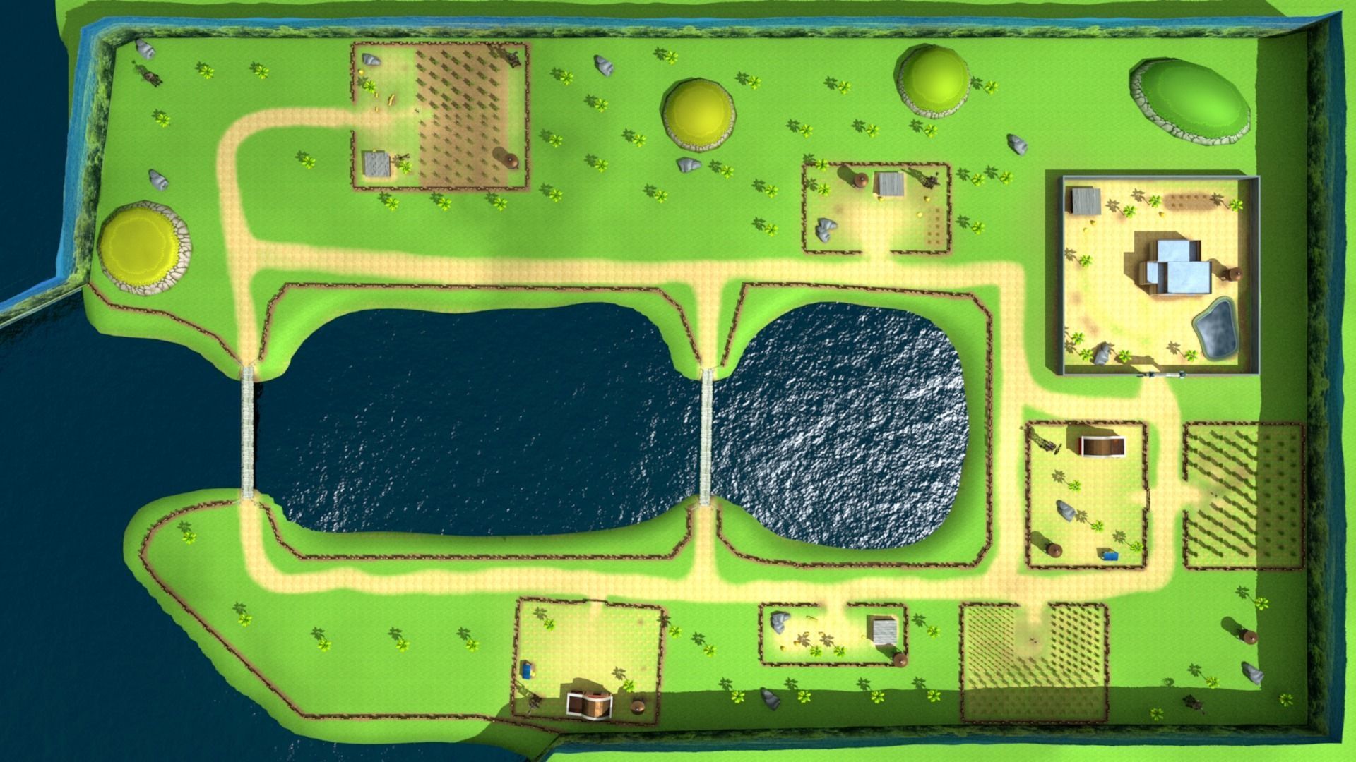 3D Low poly Farm Environment Low-poly 3D model_6