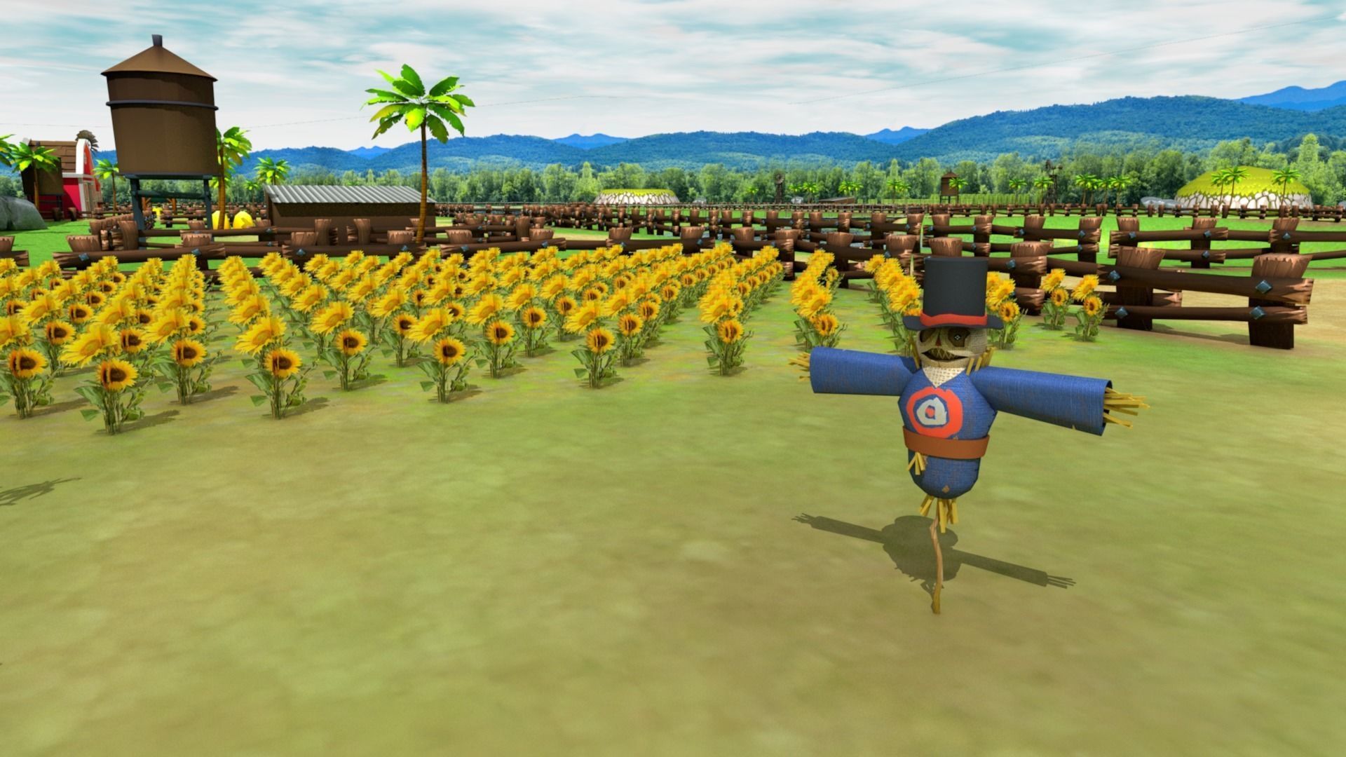 3D Low poly Farm Environment Low-poly 3D model_4