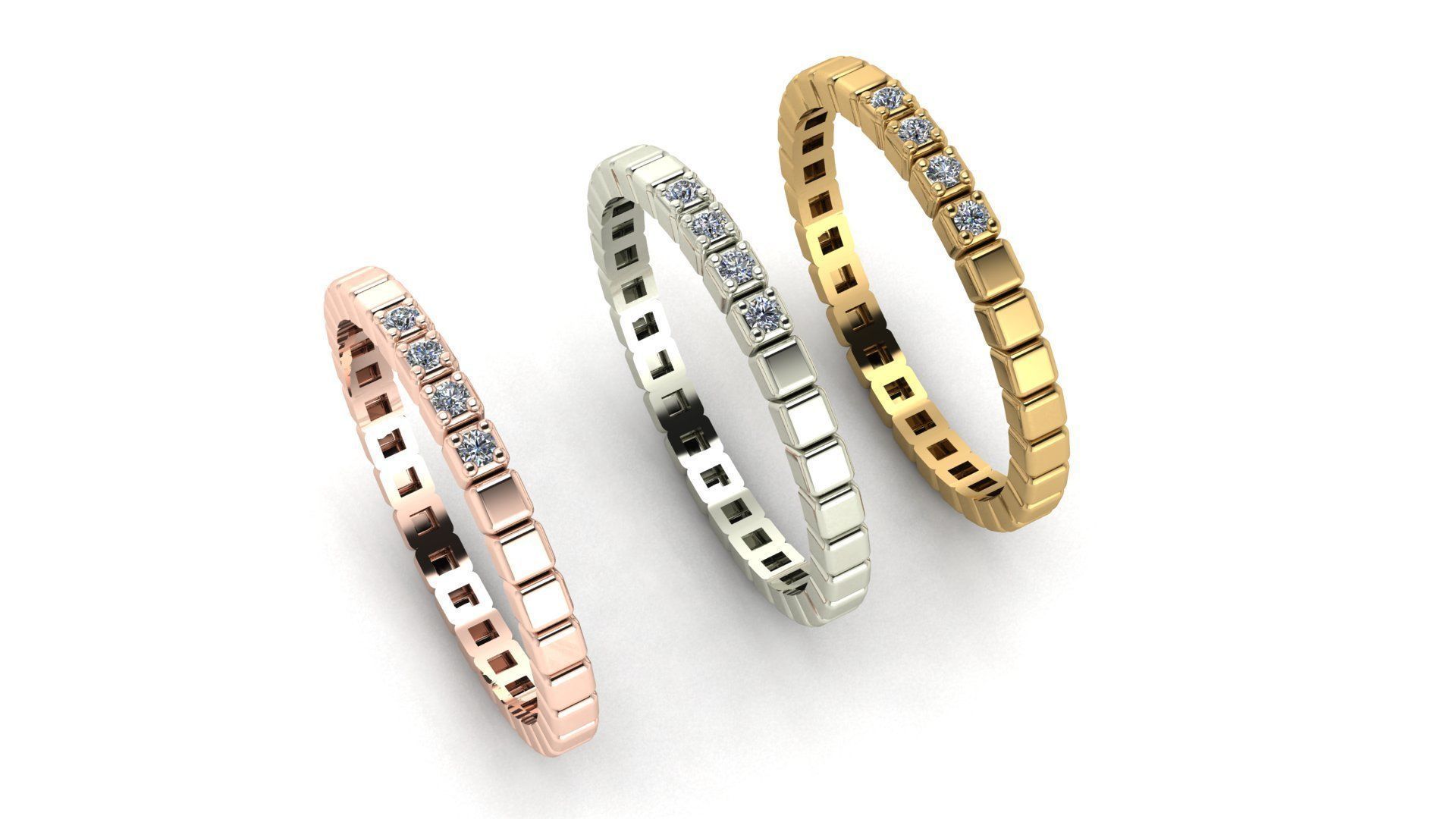 Square rings 3D print model_6