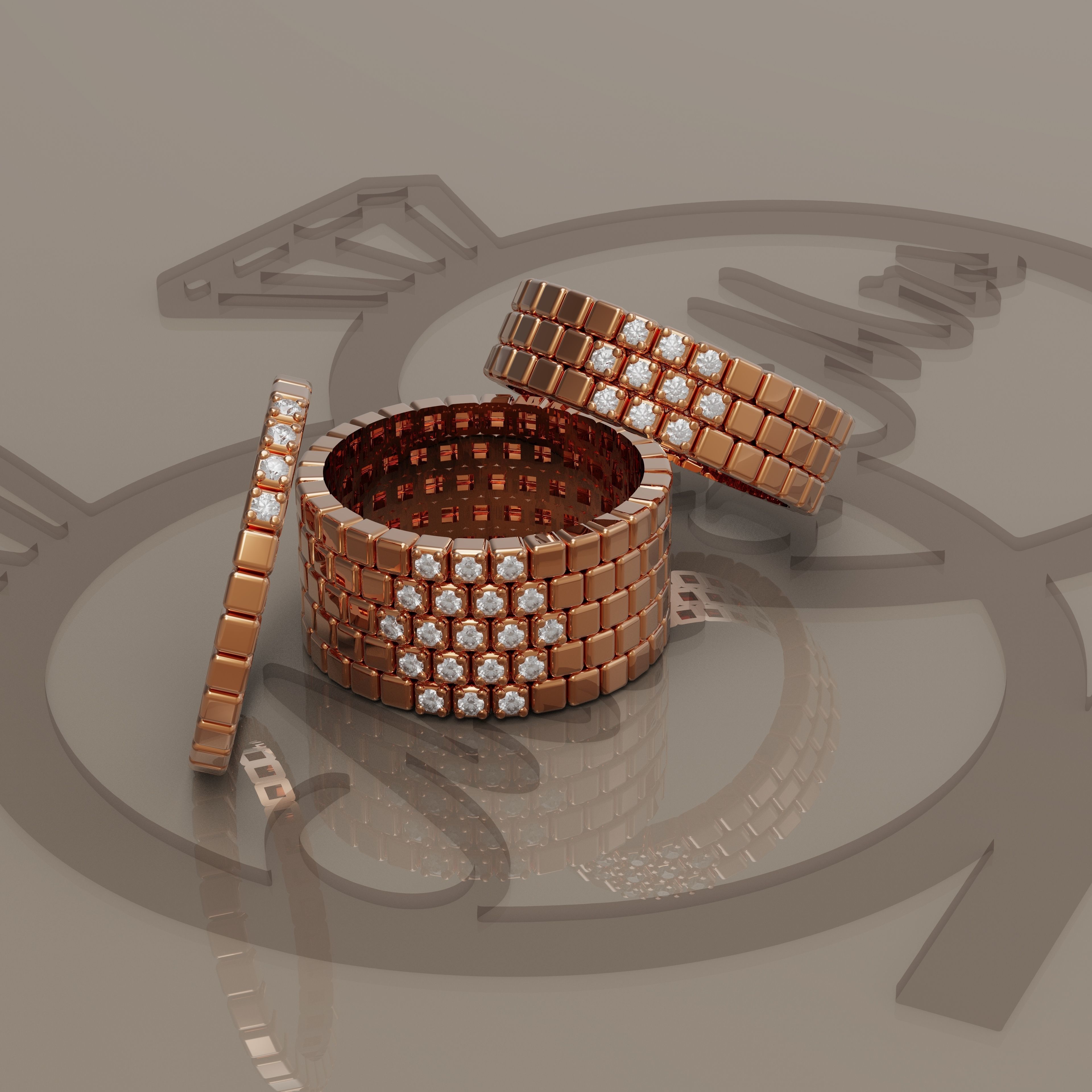 Square rings 3D print model_1