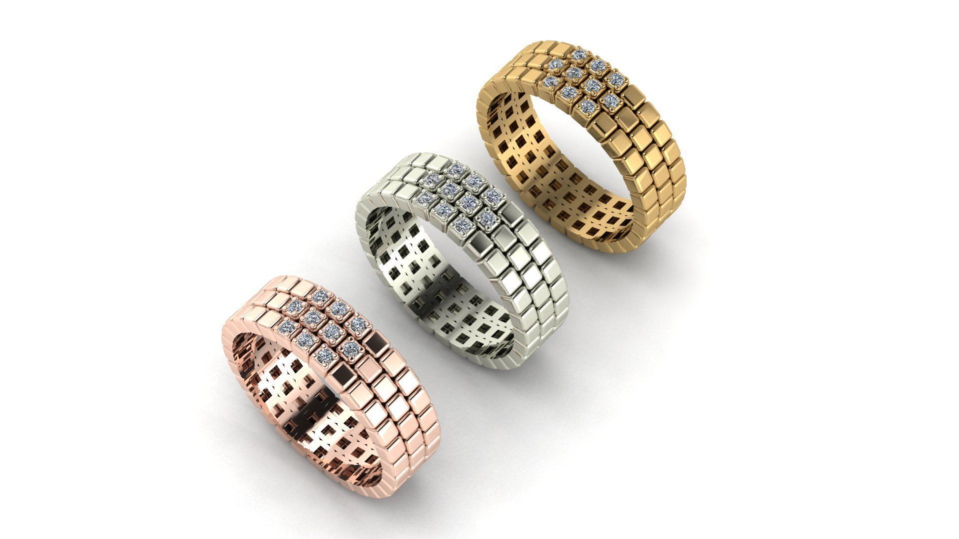 Square rings 3D print model_5