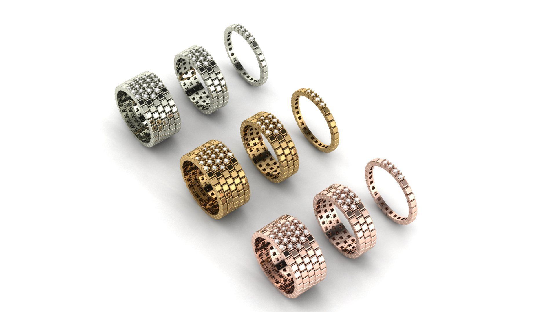 Square rings 3D print model_3