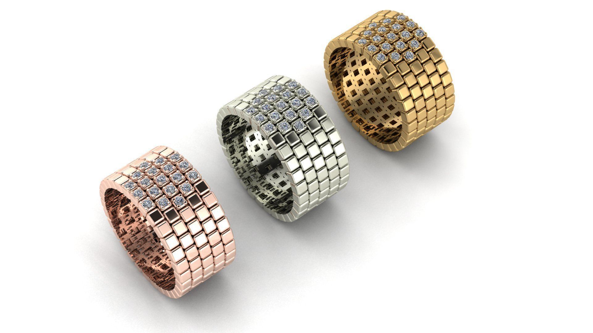 Square rings 3D print model_4