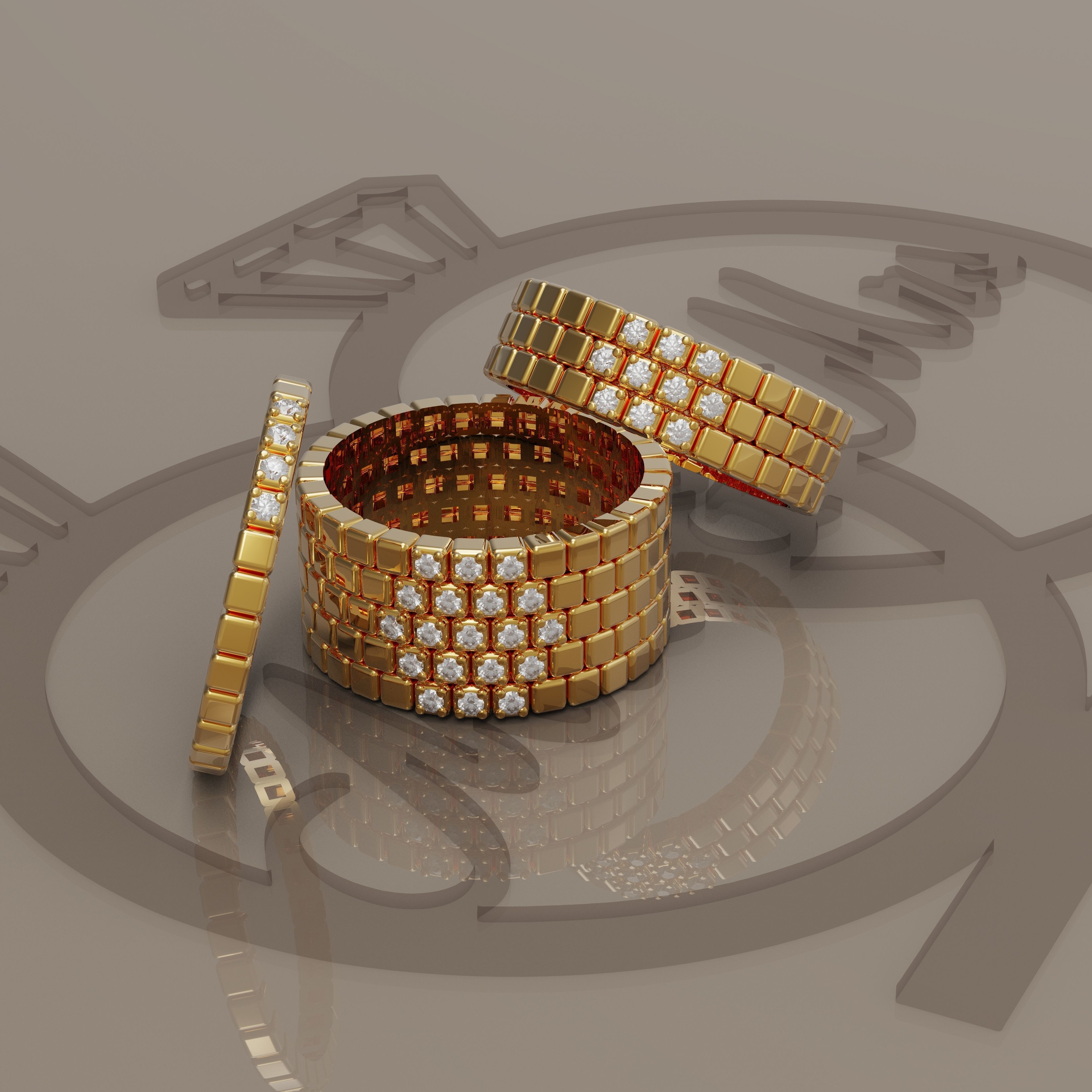 Square rings 3D print model_2