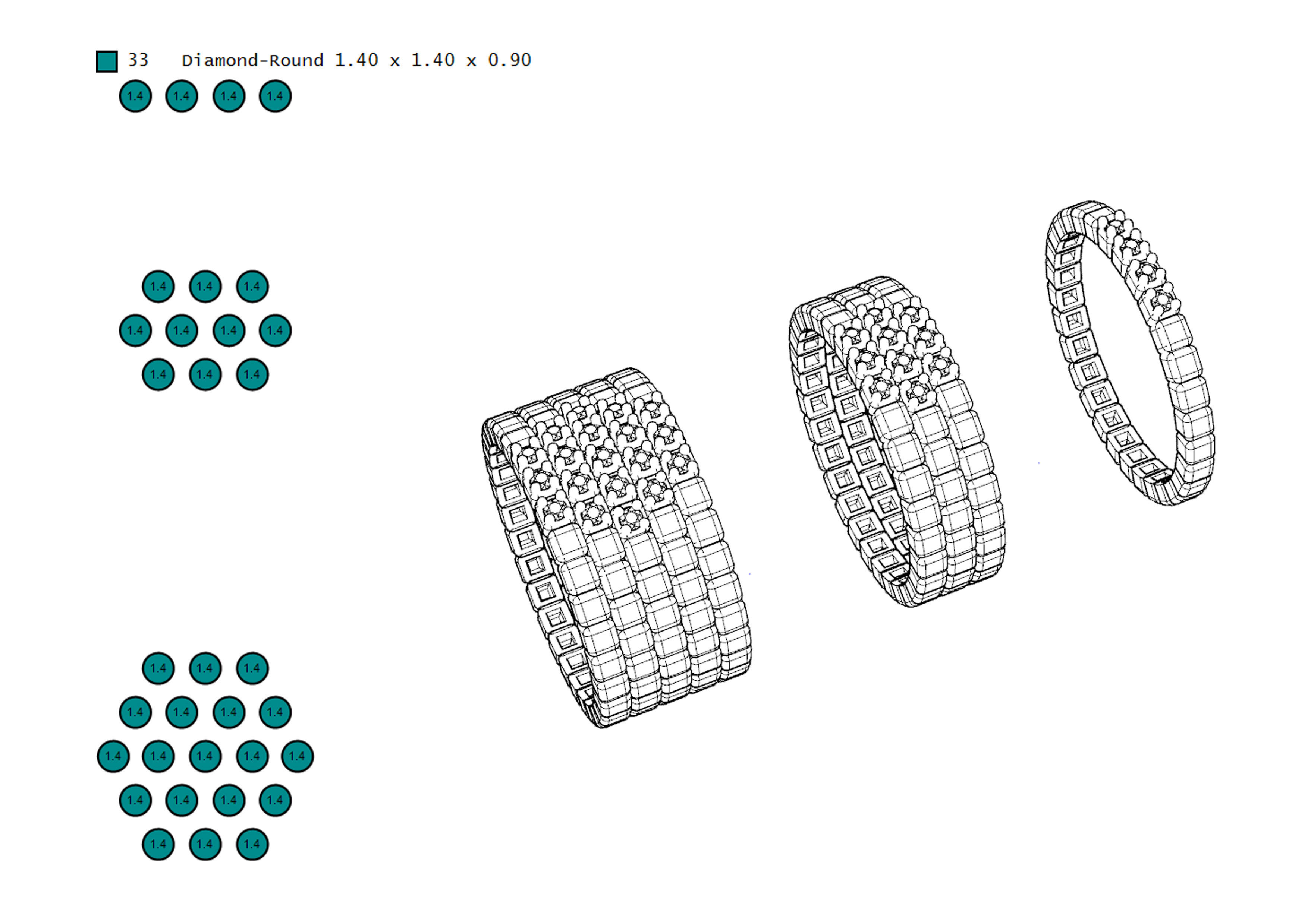 Square rings 3D print model_9