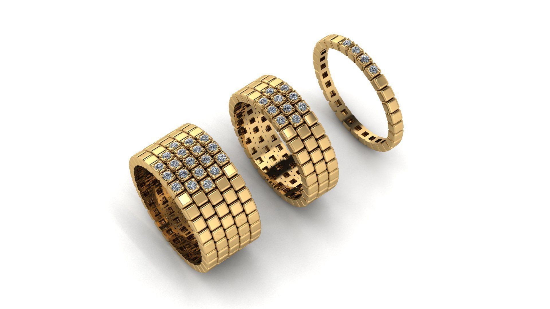 Square rings 3D print model_7