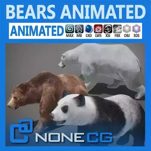Pack - Bears Animated 3D model
