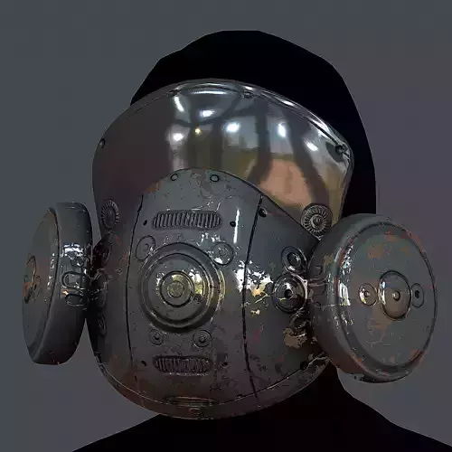 Gas mask helmet 3d model scifi Low-poly