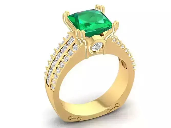 Emerald Diamond Engagement Ring for Women 726