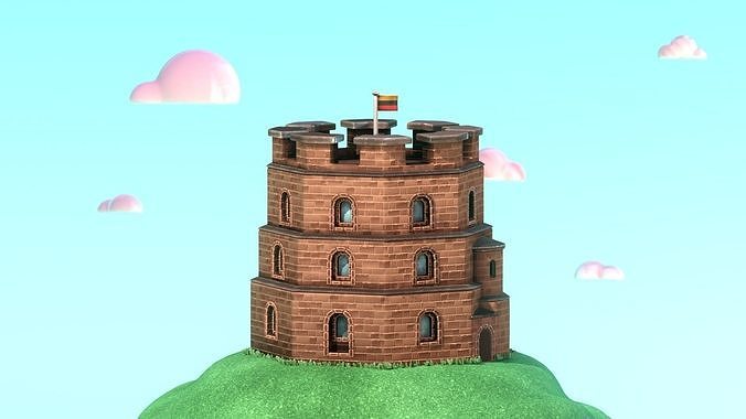 Stylized Gediminas Castle Tower 3D model
