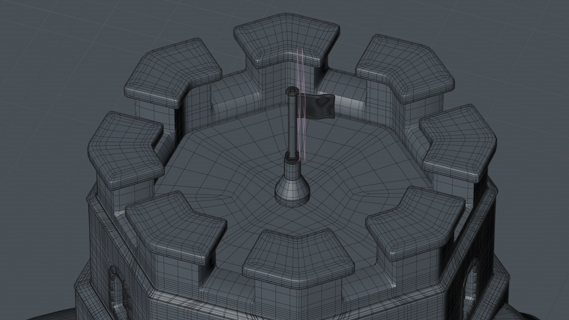 Stylized Gediminas Castle Tower 3D model_8