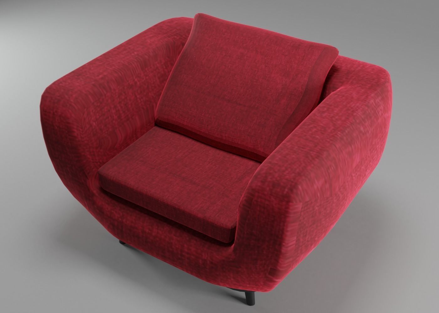 Single Sofa 3D-Model Low-poly 3D model_2