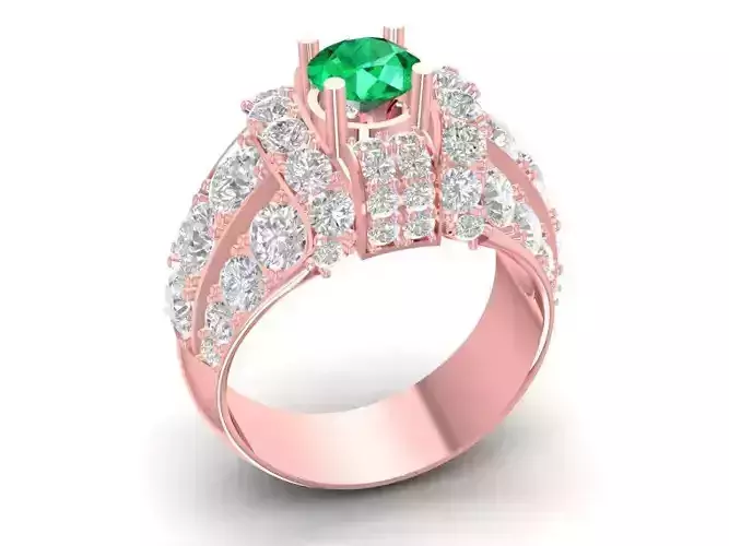 Elegant Hong Kong Diamond Ring Yellow Gold for Women 732