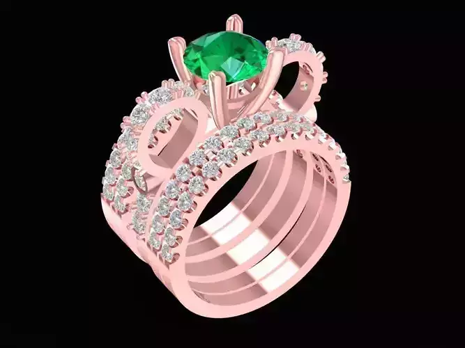 5 rings become 1 luxury ring for women 733 3D print model