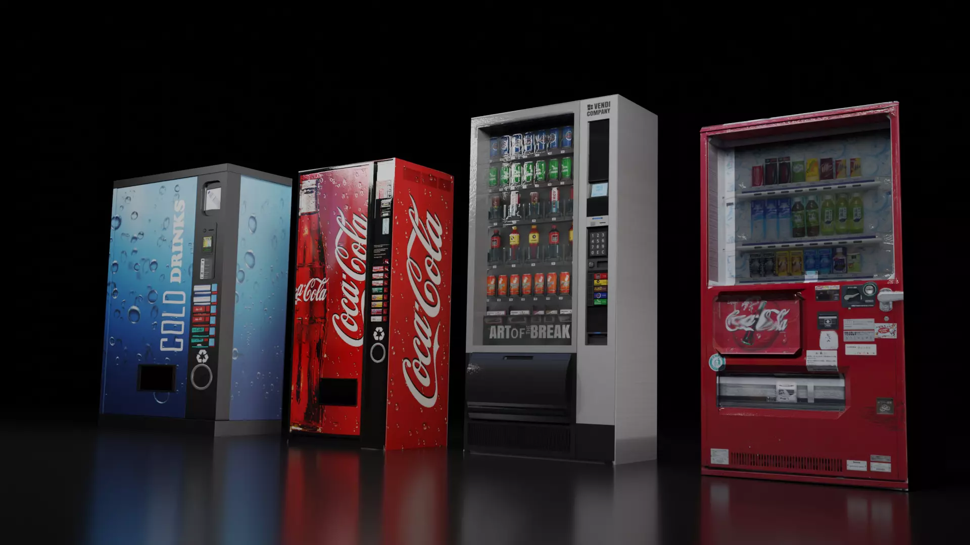 Vending Machine Collection- Pack of 4 Low-poly 3D model_0