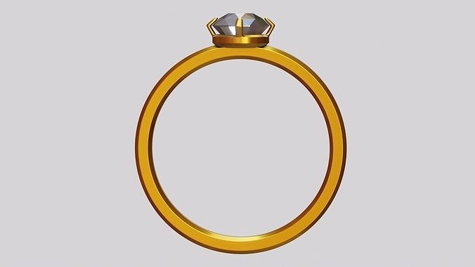 Diamond Gold Ring Low-poly 3D model