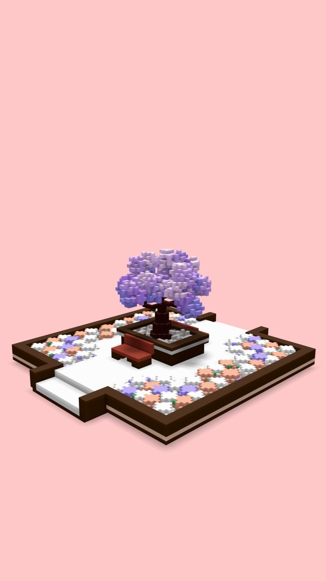 Voxel  sakara garden  Low-poly 3D model_1